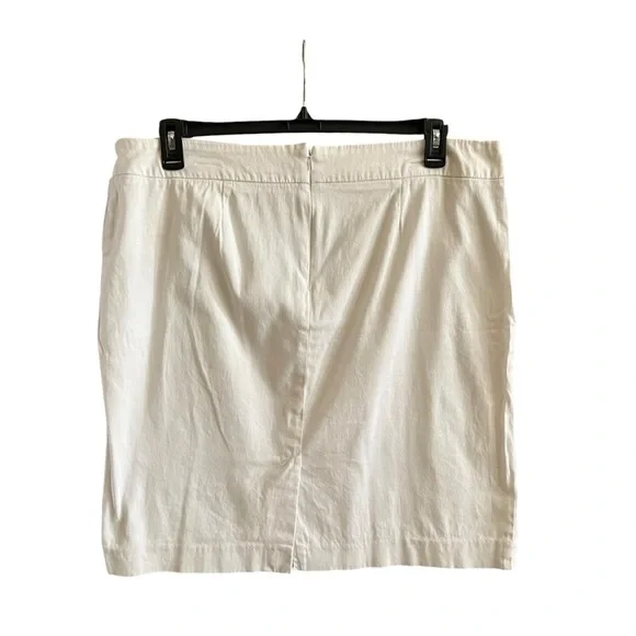 George Skirt Women's Size 18 White Pencil Straight Stretch Zip Minimalist Casual - Picture 3 of 6